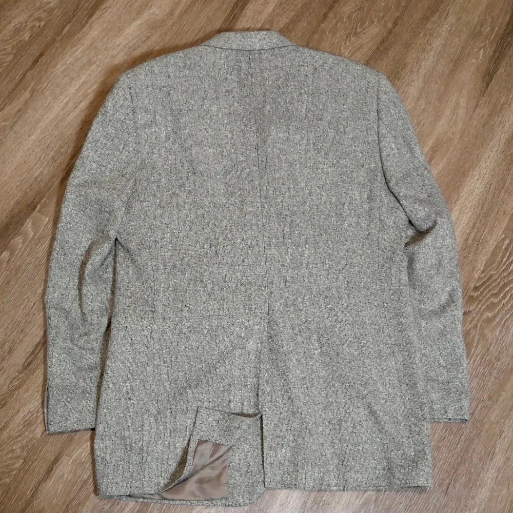 Bert Pulitzer Mens‎ 42L Silk Blazer Sport Coat Grey Salt Pepper Tweed 2 Button